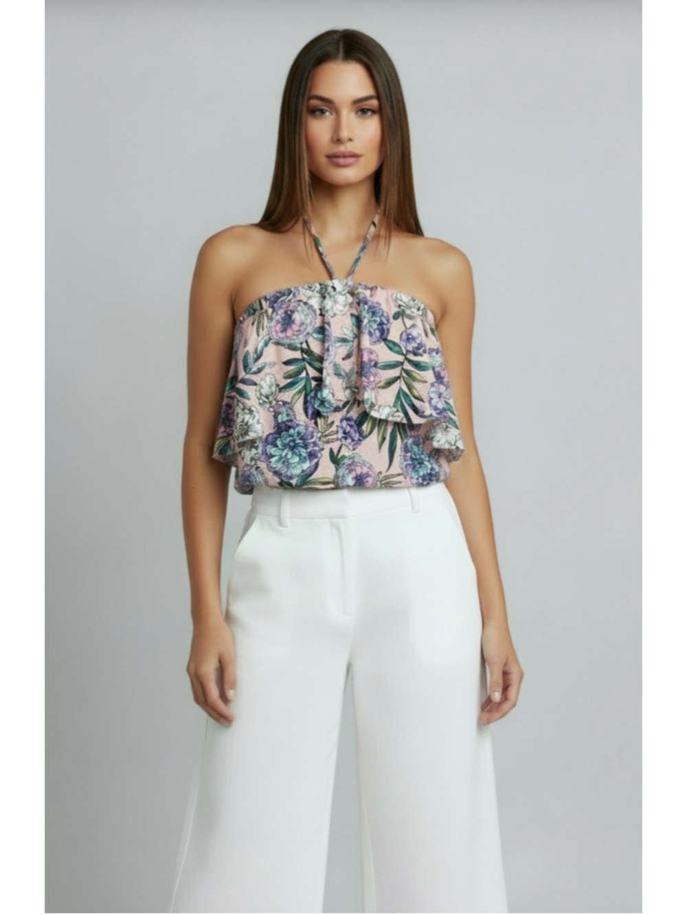 Vera Bradley New Floral Halter Tankini Top